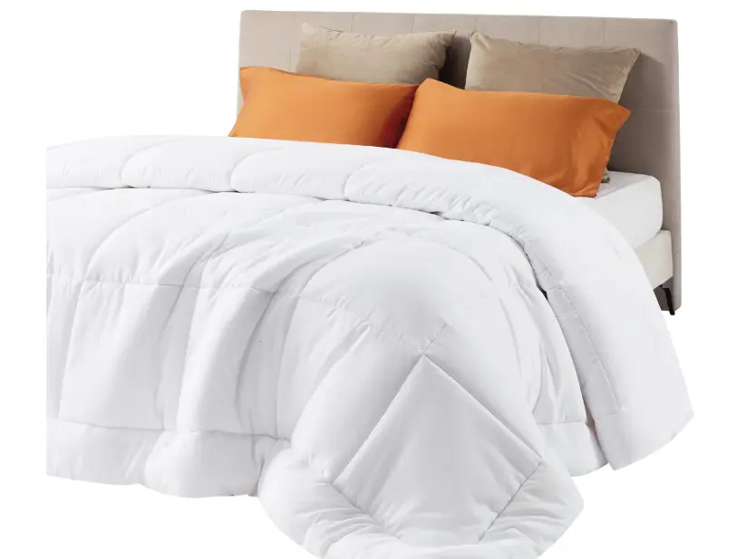 Quilted Comforters Queen Size, All Season Duvet, GentleSoft Down Alternative Bedding Blanket, with 8 Tabs, Gifts for Women/Men, White, Queen 88 x 88 Inches