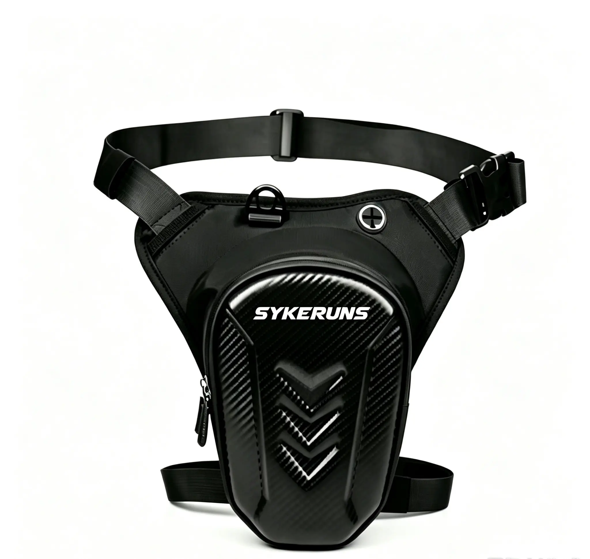 SYKERUNS Motorcycle Drop Leg Bag, Adjustable Waist & Thigh Pack with Zipper Storage for Riding and Travel, Black