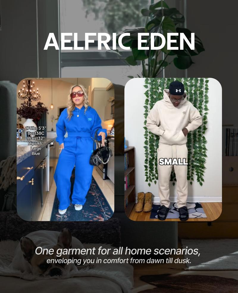 AELFRIC EDEN Cloud Classic Unisex 2 Piece Set Oversized Hoodie & Baggy Sweatpants Y2K Lounge Sweatsuit AELFRIC EDEN Cloud Classic Unisex 2 Piece Set Oversized Hoodie & Baggy Sweatpants Y2K Lounge Sweatsuit