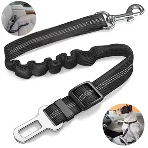 Durable Nylon Dog Seat Belt With Adjustable Bungee