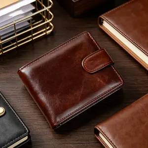 Genuine Cowhide Men's Trifold RFID Wallet, Multi-Slot ID Driver License Holder, Large Capacity Mens Wallet for Husband, Ideal for Daily Use & Travel, Cow Hide Men's Wallets