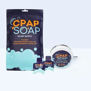 Cleaner - CPAP Soap Cleaning Kit with Disposable Pads and Gentle Detergent, Unscented Non-Alcohol Cleaning Wipes - 30 Day Supply