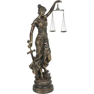 Lady Justice Statues  Decor -  21.5" H Large Antique Roman Greek Lawyer Statue with Scales and Sword for Desk Office Decoration 8.5 * 5.5 * 21.5 Inch