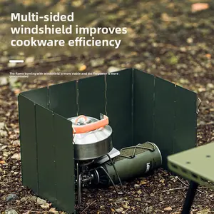 Outdoor cassette furnace windshield burner windshield camping enclosure gas windshield foldable portable windshield
