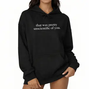 Casual Long Sleeve Hoodie with Critical Thinking Quote Graphic Design