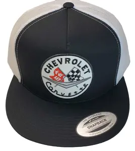 Corvette C1 Logo Patch Trucker Hat Classic Snapback Black/White