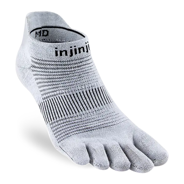 Injinji Men's Run Lightweight No-Show Ultra-Thin Cushioning in Grey