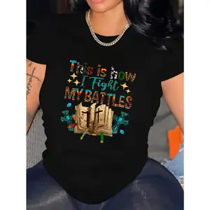This Is How I Fight My Battles T-Shirt - Christian Bible Verse Tee Inspirational Gifts - Soft Cotton Short Sleeve Graphic Shirt Colorful Design - Womens Faith Mom Religious Apparel Mothers Day Birthday Christmas All