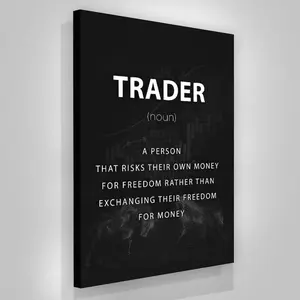 Trader Noun Definition Motivational Wall Art, Money Trade Stock Market Poster, High-Quality And Inspirational Wall Art For Traders