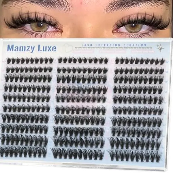 Manga Lash Clusters With Spikes Wispy Eyelashes Natural Cluster Eyelash Extensions 300Pcs False Lashes Clusters D-Curly 8-16MM Individual Lashes Extension DIY Waterproof Daily Anime Eye Lash Clusters