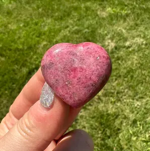 Rhodonite Heart - Natural Stone for Home Decor