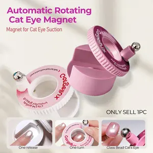 1Pc Automatic Rotating Cat Eye Magnet, 360° Adjustable Strong Magnetic Nail Art Tool, One-Step Instant Cat Eye Effect, for DIY Cat Eye Gel Polish Nail Art, Beginners & Salon Use, Manicure Supplies