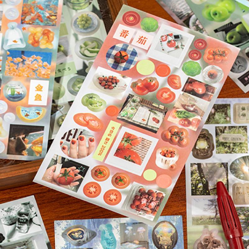 Vintage Japanese Style Sticker Book Art Stickers, 20pcs/set Scrapbook & Journal Making Material Paper, DIY Decorative Sticker for Stationery & Computer & Water Bottle