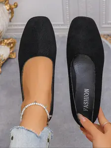 Casual Wedge Heeled Shoes with Platform, Round Toe Design, Comfortable Slip-On Style, Easy to Wear, Women's Fashion Footwear, Fashionable Flats