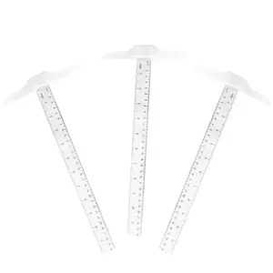 3PCS Junior T-Square Plastic Transparent T-Ruler, 12 Inch/30 cm Drafting T-Square Measuring Scale Ruler for Art Framing and Drafting