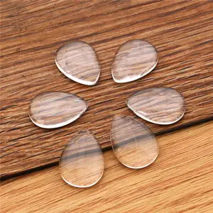 20pcs/lot 13x18mm Drop Flat Back Clear Glass Cabochon, , Lose Money !!!(Z3-02)