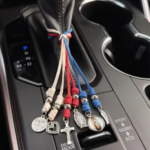 Orgullo Latino Car Hanging Charm with Religious Medals – Multi-Use Decorative Accessory