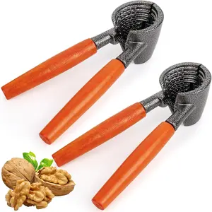 2Pack Nut Crackers Heavy Duty Nutcracker For Pecan Walnuts, Hazelnuts, Brazil Nuts, Wooden Handle