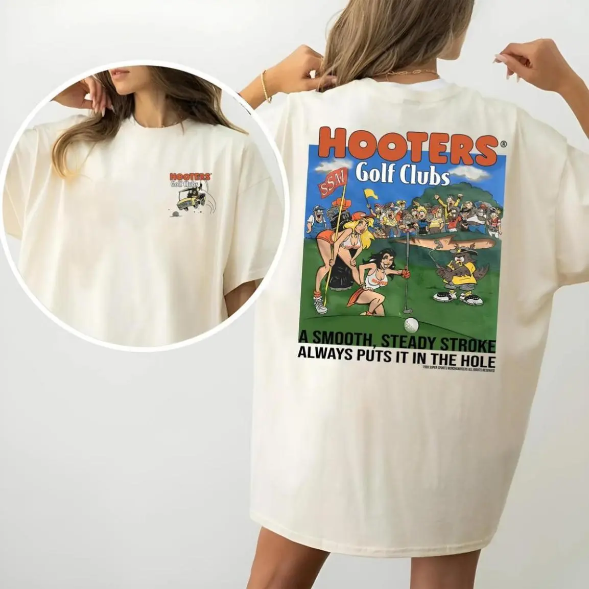 Hooters Golf Club Double Sides Printed Unisex T-Shirt Fabric Menswear Top Mid, Soft Cotton Blend, Breathable Comfort, Gift For