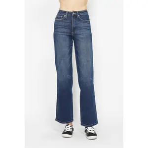 Judy Blue Full Size High Waist Tummy Control Jeans Style 88869 Washed Pocketed Design Moderate Stretch Comfortable Support Womenswear Bottom