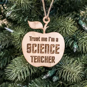 Ornament - Trust Me I'm a Science Teacher - Raw Wood 3x3in