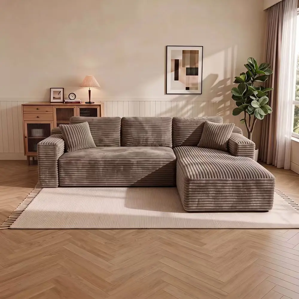 106in camel L-Shaped Right Chaise