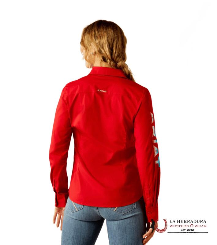 ARIAT SHIRT TEAM KIRBY LONG SLEEVE EQUESTRIAN RED 10058797
