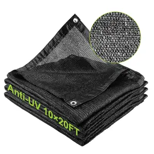 Shade Cloth, 60% Sunblock 10 x 20 ft Sun Shade Sail for Garden Patio Plants Pergola Greenhouse Deck Yard Pool, Black