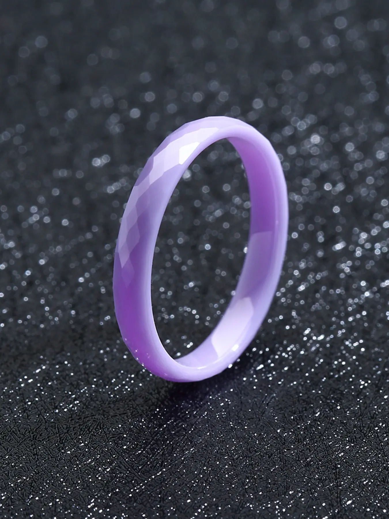 Minimalist 3mm Thin Wedding Band Ceramic Ring for Women, Stackable Colorful Rings in Black White Pink Green Blue Purple Aesthetic Jewelry Gift for Her, US Size 5-12