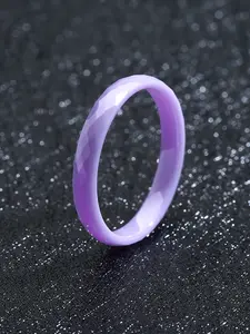 Minimalist 3mm Thin Wedding Band Ceramic Ring for Women, Stackable Colorful Rings in Black White Pink Green Blue Purple Aesthetic Jewelry Gift for Her, US Size 5-12