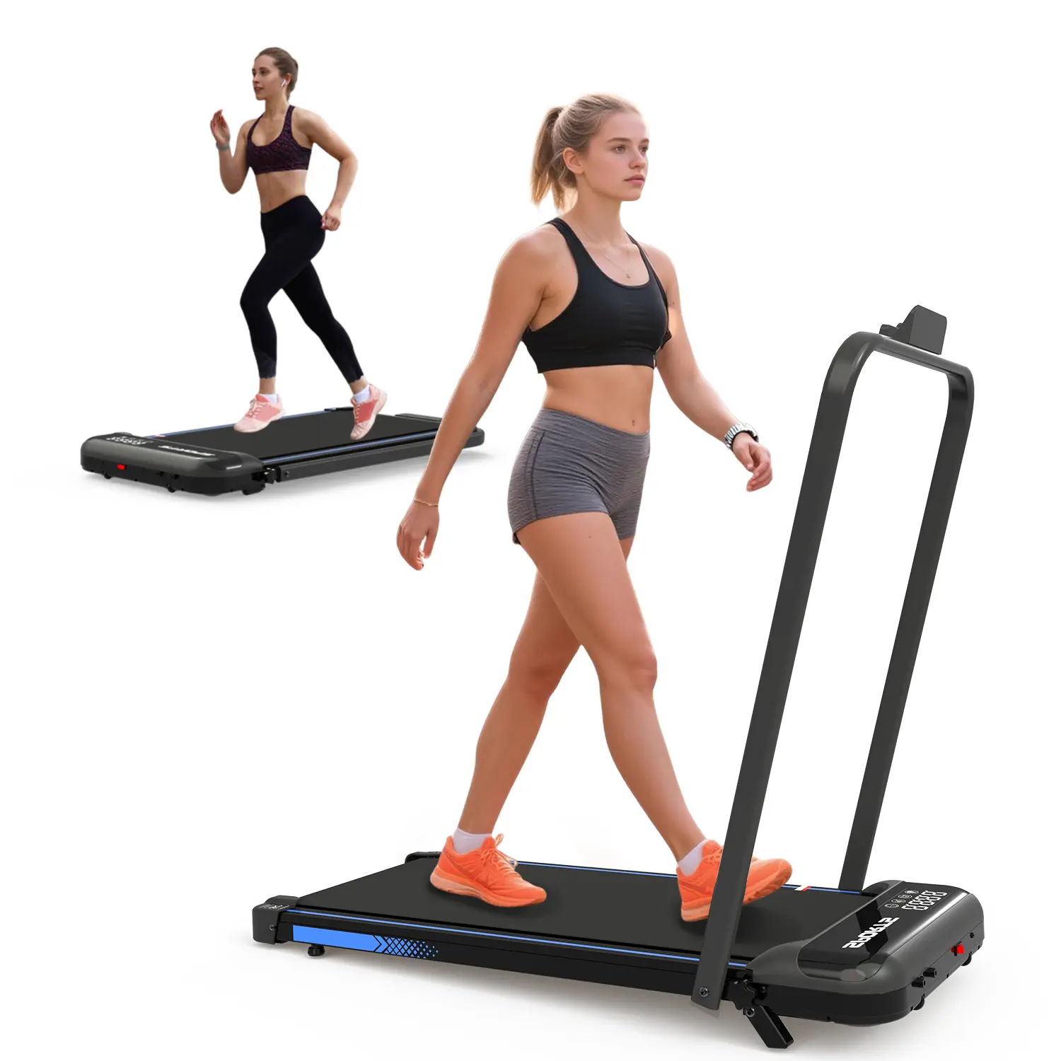 Mersco 3-in-1 Under Desk Walking Pad Treadmill with Incline, Foldable Running Pad Treadmill for Home, Handle Bar, Remote Control & LED Display for Walking, Jogging, Walking Pad Treadmills, Running Pad Treadmills