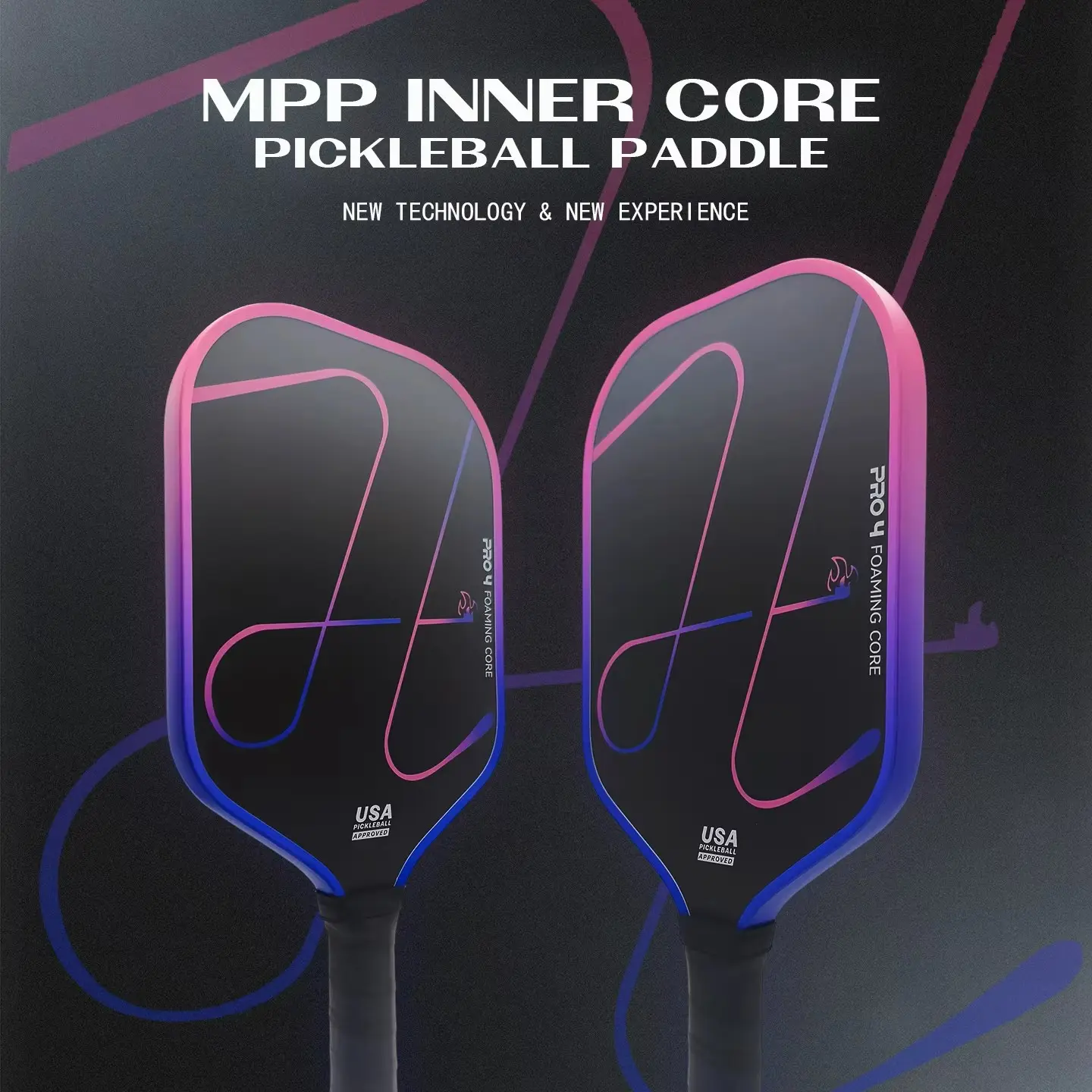 Mpp Foam Core Carbon Fiber T700 Paddle, 16mm Thick Heat Formed, Excellent Shock Absorption, High Friction Surface, Durable, Ideal for Competitive Players
