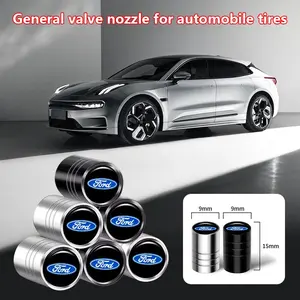 4 Piece Car Metal Tire Valve Stem Caps, Universal Fit, Wear Resistant Rust Proof, Replacement Valve Stems for Ford Focus Fiesta Rangers