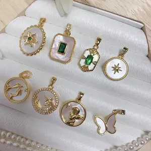 Detachable Buckle Pendant Necklace – White Mother of Pearl, Luxury INS Sweater Chain Pendant dad to daughter necklace gift