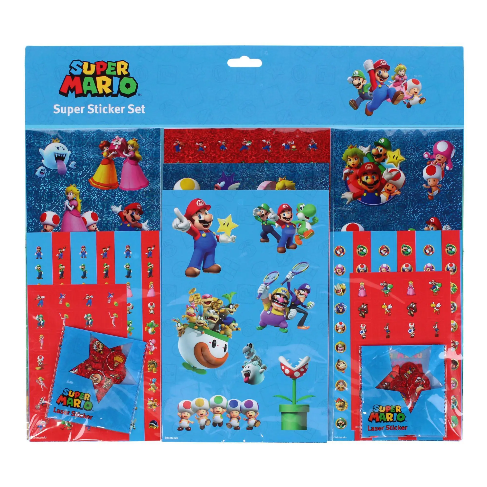 Textiel Trade Kid's Super Mario Brothers 500 Piece Sticker Set, Bifold Wallets
