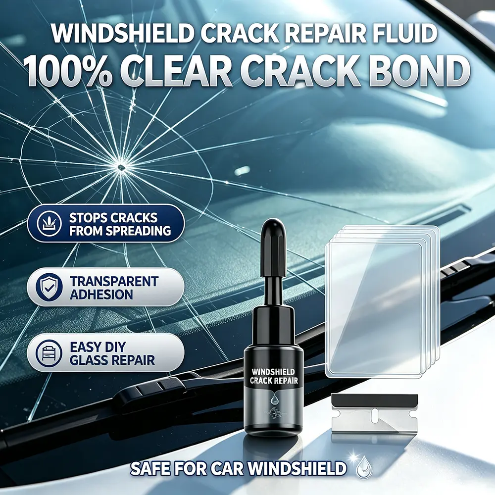 Windshield Crack Repair Liquid, Invisible Nano Glass Fix, Strong Bond Prevents Spreading, Quick & Easy No Tools, Restores Clarity, Summer Road Trip Car Safety 2026, Pre-Vacation Windshield Saver, DIY Chip & Crack Repair Fluid