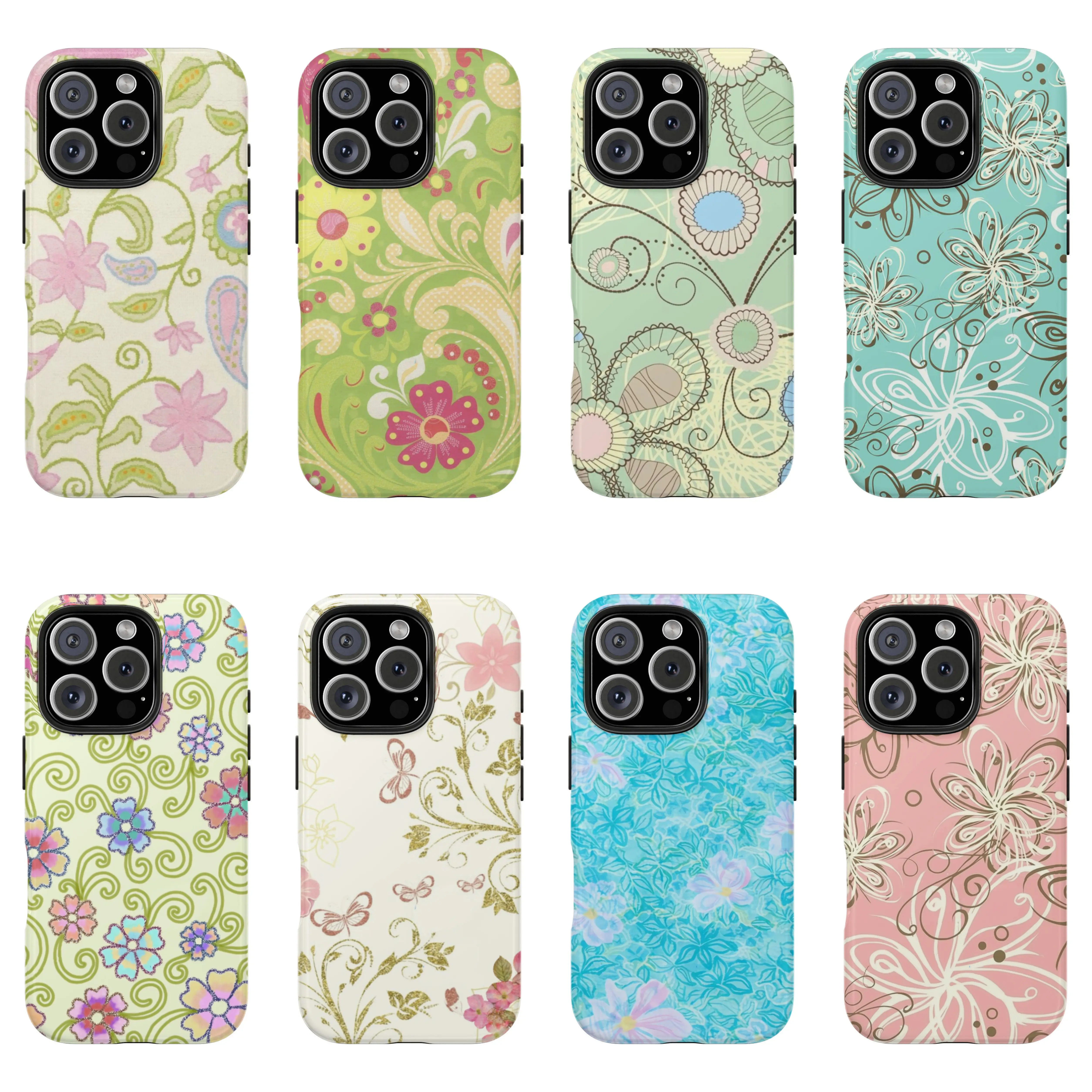 One floral paisley pattern protective case, a sturdy and durable two-in-one protective case, suitable for iPhone 17/16/15/14/13/12/11 Pro Max/Plus/Pro, Samsung Galaxy S25/S24/S23 Ultra series, couple phone cases, stylish phone cases.