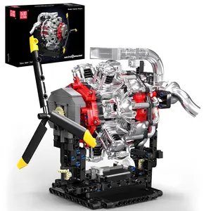 Mould King 10211 Aircraft Engine Building Blocks Set - Mini Radial Aviation Engine Model Kit with Motor, 7-Cylinder Engine Engineering Building Kits, DIY STEM Project for Adults & Kids Aged 14+ (1147 PCS)