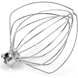 KN256WW 6-Wire Whip Kitchen Mixers Attachment Fits for 6 Quart Bowl-Lift Stand Mixer Accessory Replacement,Stainless Steel Whisk Replaces KV25GOX,KD2661X,KP26M1X,KT2651X by