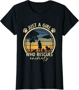 Rescue Animals Dog Cat Just a girl who rescues animals T-Shirt - Robynreede Shop 47B0D9YXRNCY