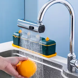360° Rotating Faucet Extender, Universal Kitchen Sink Sprayer Attachment with Adjustable Water Outlet, Splash-Proof Faucet Aerator Nozzle for Bathroom and Kitchen