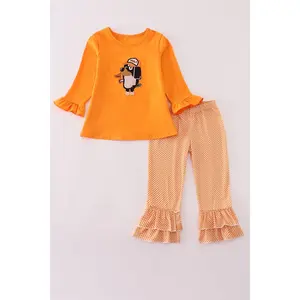 Orange Tennessee go vols applique ruffle pants set