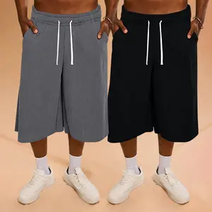 2 Pack Men's Corduroy Solid Color Drawstring Waist Loose Fit Straight Leg Casual Pants,Unisex Versatile Plain Chic Trouser,Minimalist Basic Joggers,Suitable For Daily Wear,Going Out,Outdoor,Vacation,School,Commute,Travel,For Spring/Summer/Autumn Menswear