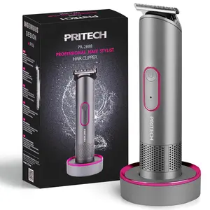 PRITECH Bikini Trimmer for Women - Rechargeable Pubic Hair Trimmer for Sensitive Skin, Wet & Dry Use, Pain-Free Electric Razor&Shaver with Standing Recharge Dock, Ideal Gift for Women, Aurora Gray