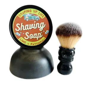 Shaving Cream Shave Soap Set with Brush and Bowl Natural Men’s Grooming Wet Shave Products Lime Patchouli Gift Set