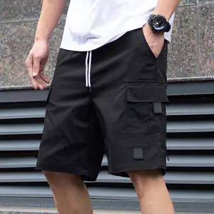 Men’s multi-pocket cargo shorts, summer casual drawstring cargo shorts, solid-color shorts with drawstring waist and multiple pockets, regular fit casual fashion shorts, machine washable non-stretch fabric, comfortable for everyday wear.,summervibes