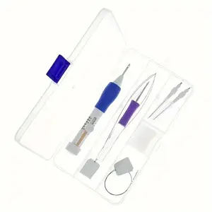 7 in 1 Punch Needle Embroidery Set with Comfort Grip, 7 Counts/set DIY Sewing Tool Kit, Needle Crafts Kit, Including Threading Tool & Accessories