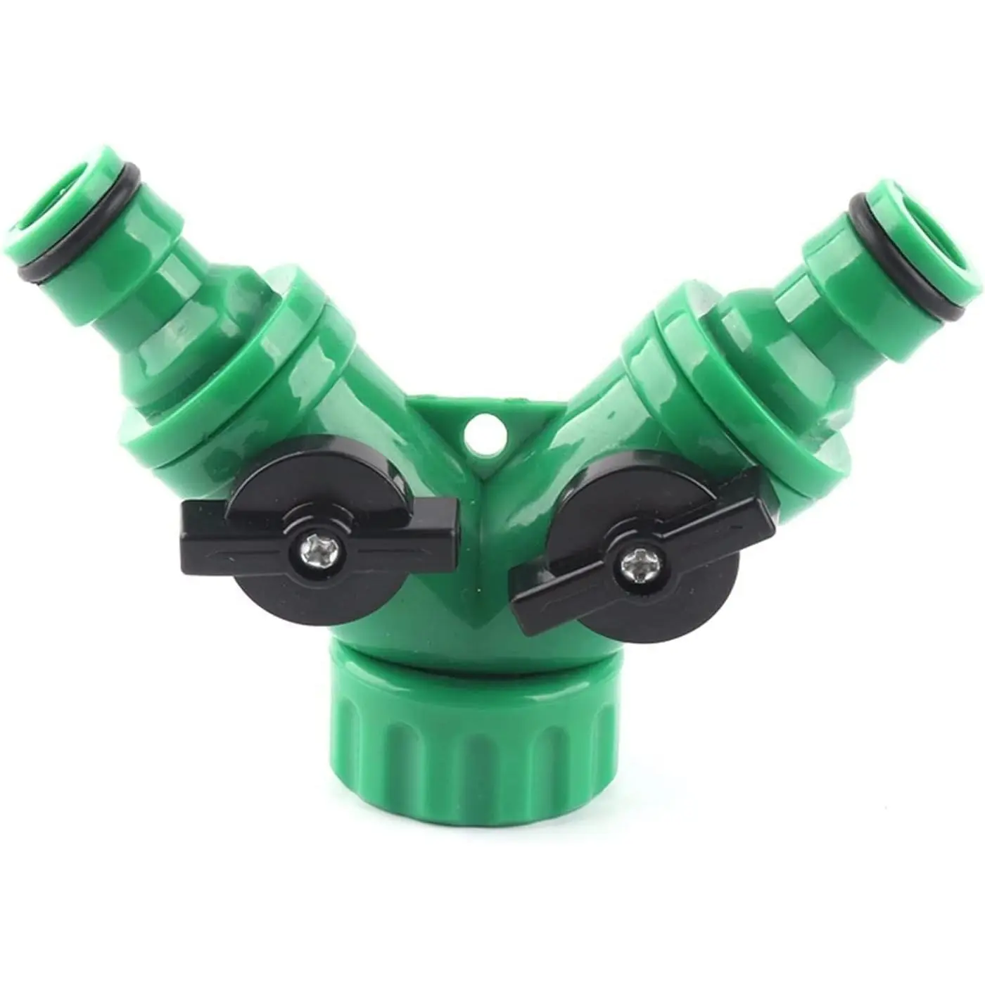 1/2PCS Plastic Garden Hose Connectors – 3/4" Internal Thread Y-Joint Faucet 2-Way Adapter, Durable Lightweight Leak-Proof Design, Easy Connect, Ideal for Lawn Watering & Outdoor Cleaning, Corrosion-Resistant Rustproof, Essential Watering Accessory
