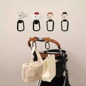 2 Pcs Pet stroller hook with strong bearing capacity for hanging items, an essential accessory for dog and cat strollers, universal use.