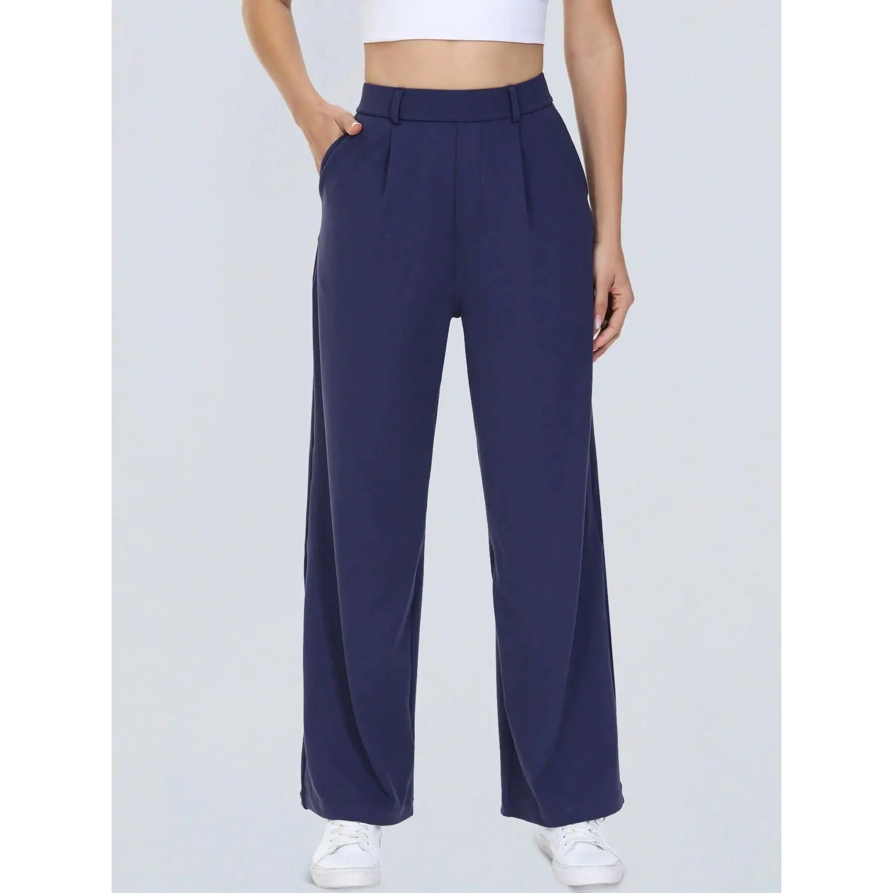 Comfy Dress Pants Women Work Business Casual Pull on Office Slacks Stretchy Lounge Workout Sweatpants Athletic Yoga Travel Track Petite Soft Bootcut Wide Straight Leg Trousers High Waisted with Pockets Trendy Clothes Fall Winter Bottoms Fabric Womenswear